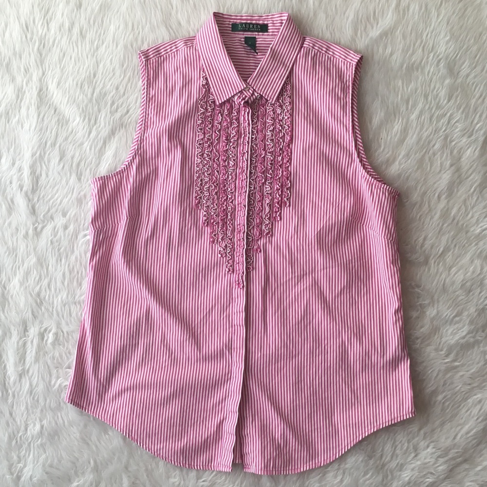Lauren Ralph Lauren Women’s Sleeveless Ruffle Top